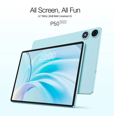 P502025-BL-1 TECLAST tablet P50 2025, 11", 8/128GB, 4G, Android 15, 7000mAh, μπλε