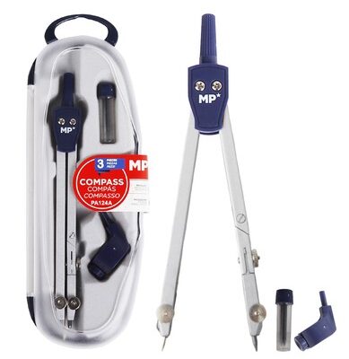 PA124A MP διαβήτης PA124A με ανταλλακτικές μύτες & ροδέλα, μεταλλικός, μπλε