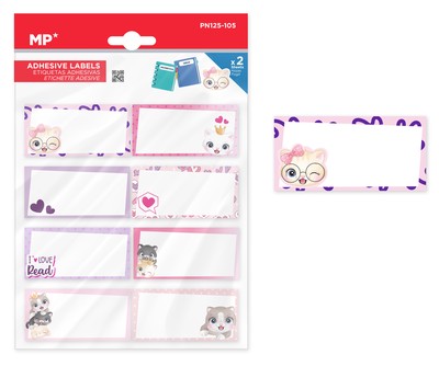 PN125-105 MP αυτοκόλλητες ετικέτες τετραδίων PN125-105, 65x32mm, 8 σχέδια, 16τμχ