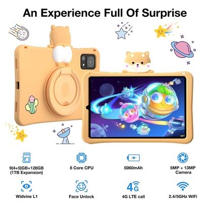 T20MINIKIDS-YL-1 DOOGEE tablet T20 Mini Kids, 8.4", 4/128GB, 4G, Android 13, 5060mAh, κίτρινο