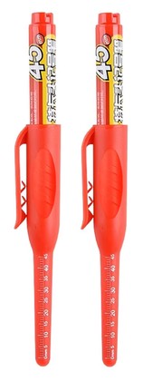 TOOL-0100 Ανεξίτηλος μαρκαδόρος σημαδέματος TOOL-0100 με μακριά μύτη, 45mm, κόκκινος, 2τμχ