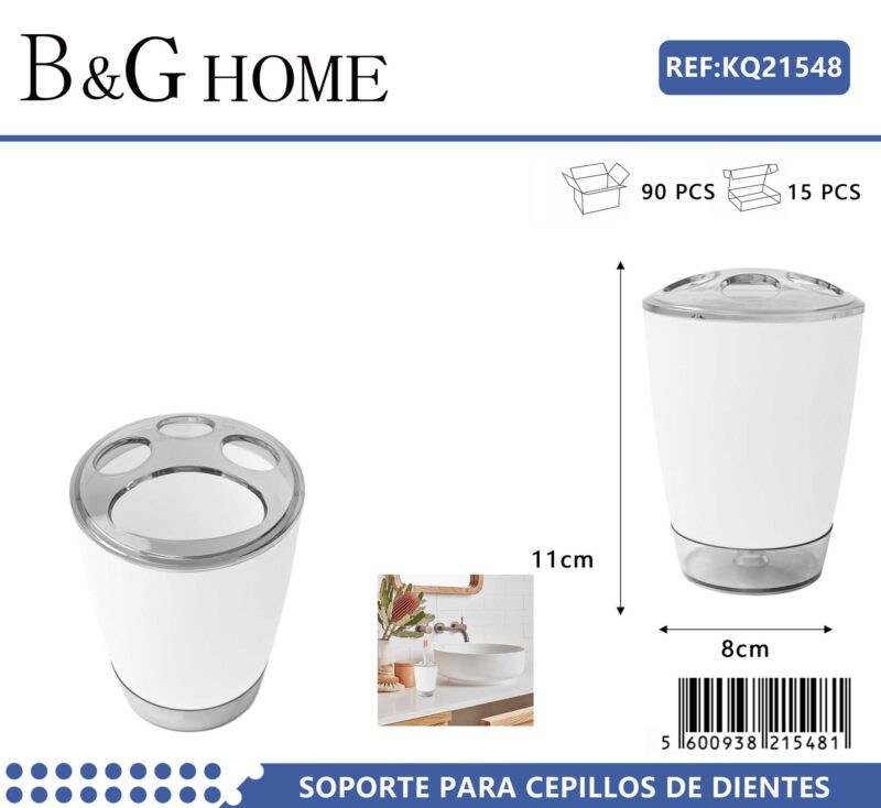 Θήκες οδοντόβουρτσας πλαστικές σε σετ 5Χ - White - 21548