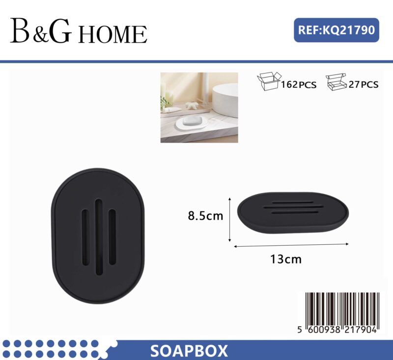 Σαπουνοθήκες μπάνιου πλαστικές σε σετ 5Χ - Black - 21784
