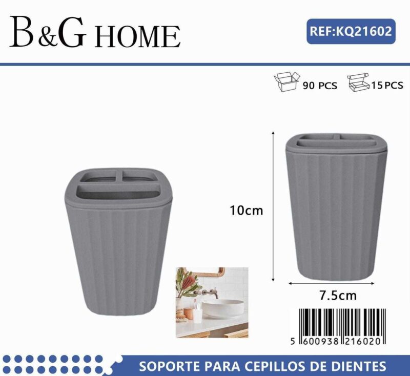 Θήκες οδοντόβουρτσας πλαστικές σε σετ 5Χ - Grey - 21602