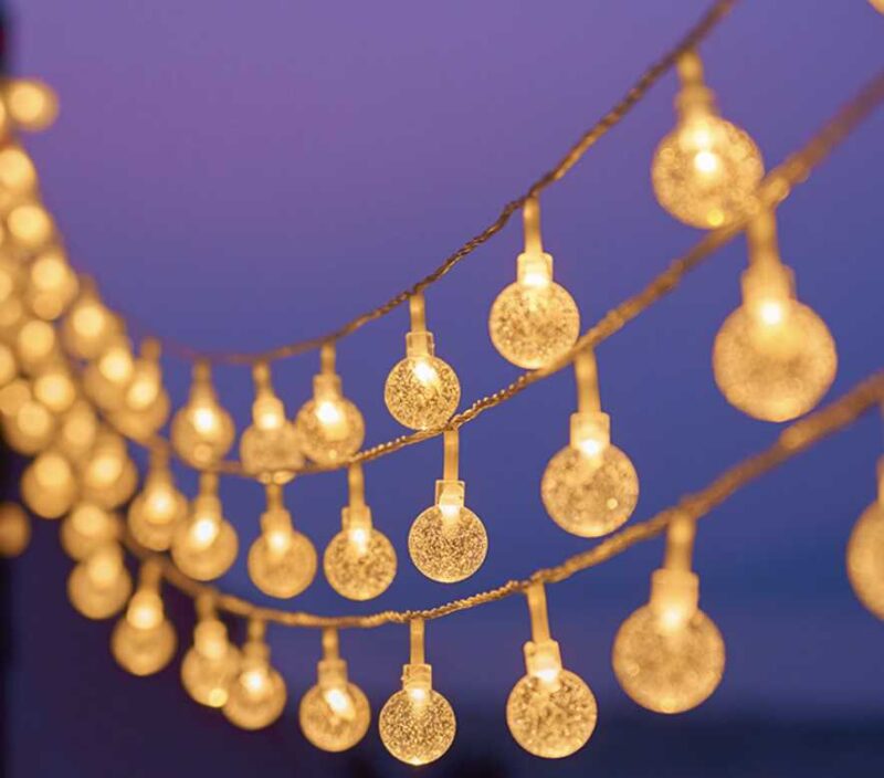 Ηλιακή γιρλάντα φωτισμού LED - Φυσαλίδα - 5m+1m - 20D - 152882 - Warm White