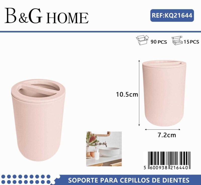 Θήκες οδοντόβουρτσας πλαστικές σε σετ 5Χ - Light Pink - 21644